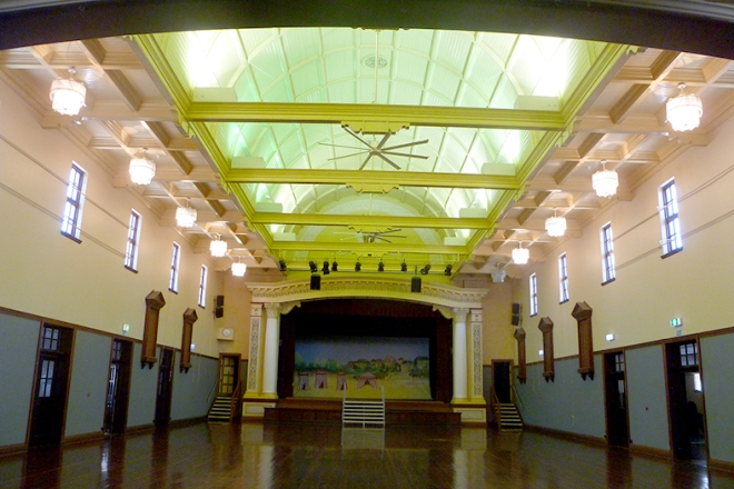 Interior of the Maryborough Town Hall in Kent Street, 2016.